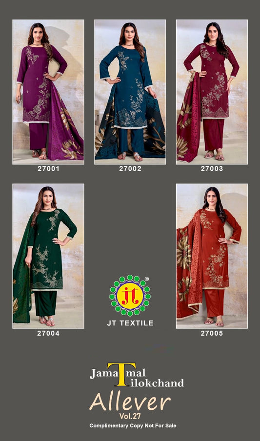 Allever Vol 27 Jt Rayon Pant Style Suits Wholesale Price