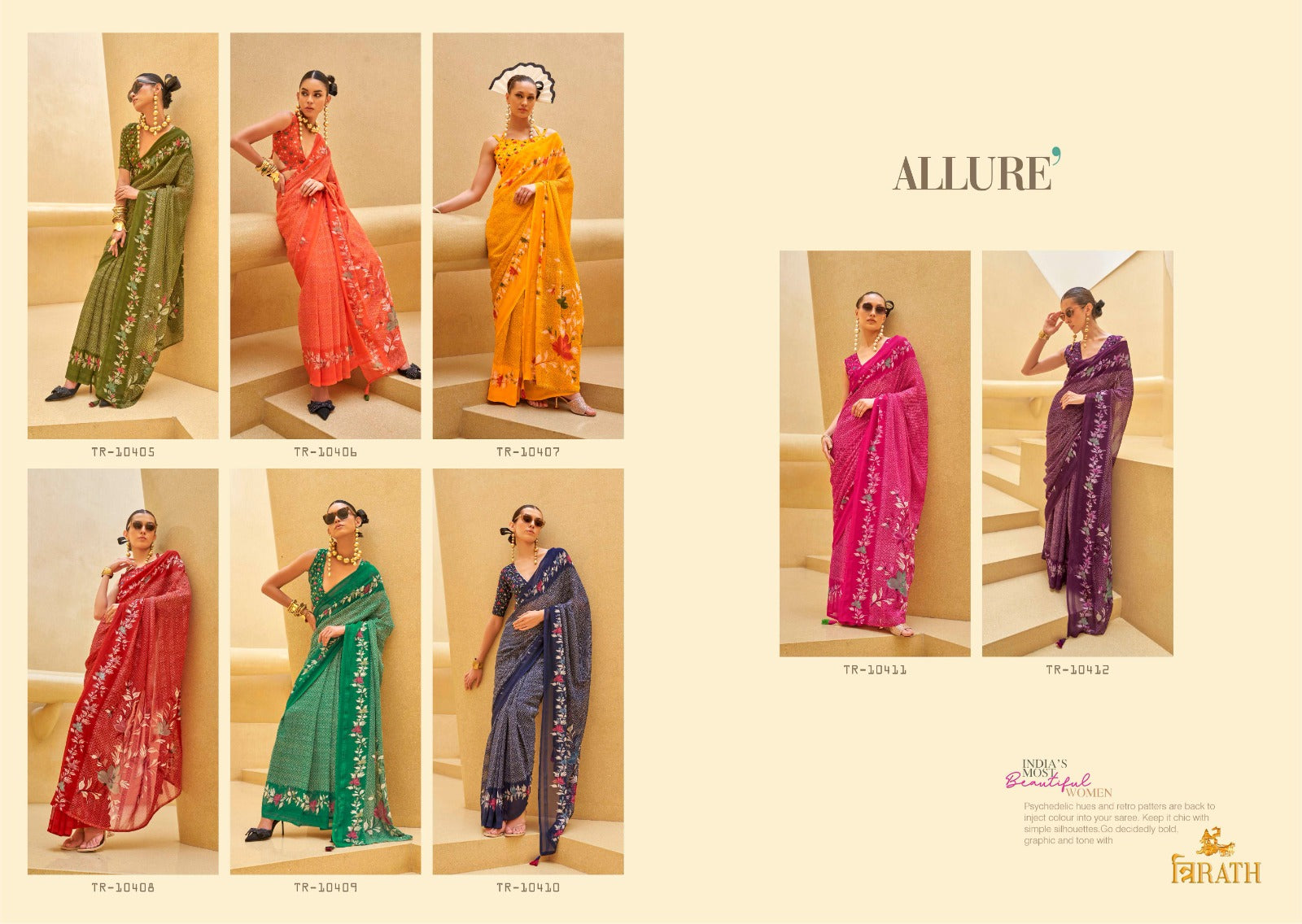 Allure Trirath Georgette Sarees Manufacturer Ahmedabad