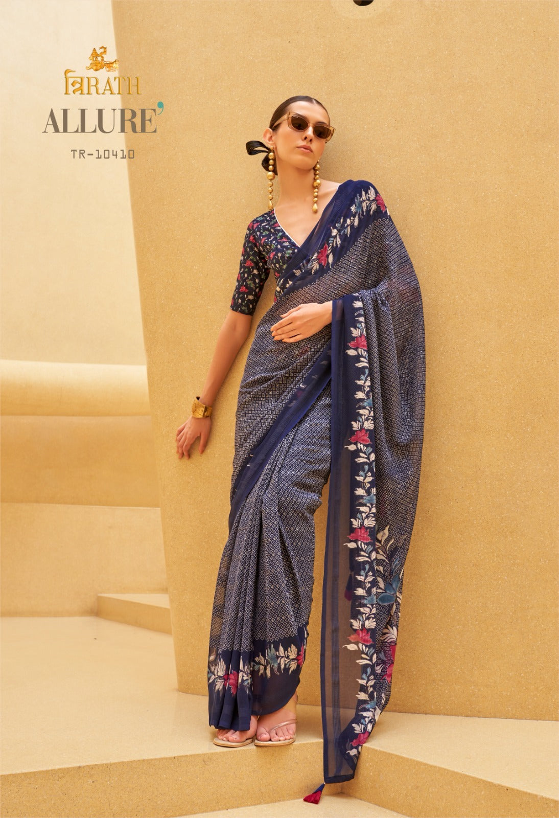 Allure Trirath Georgette Sarees Manufacturer Ahmedabad