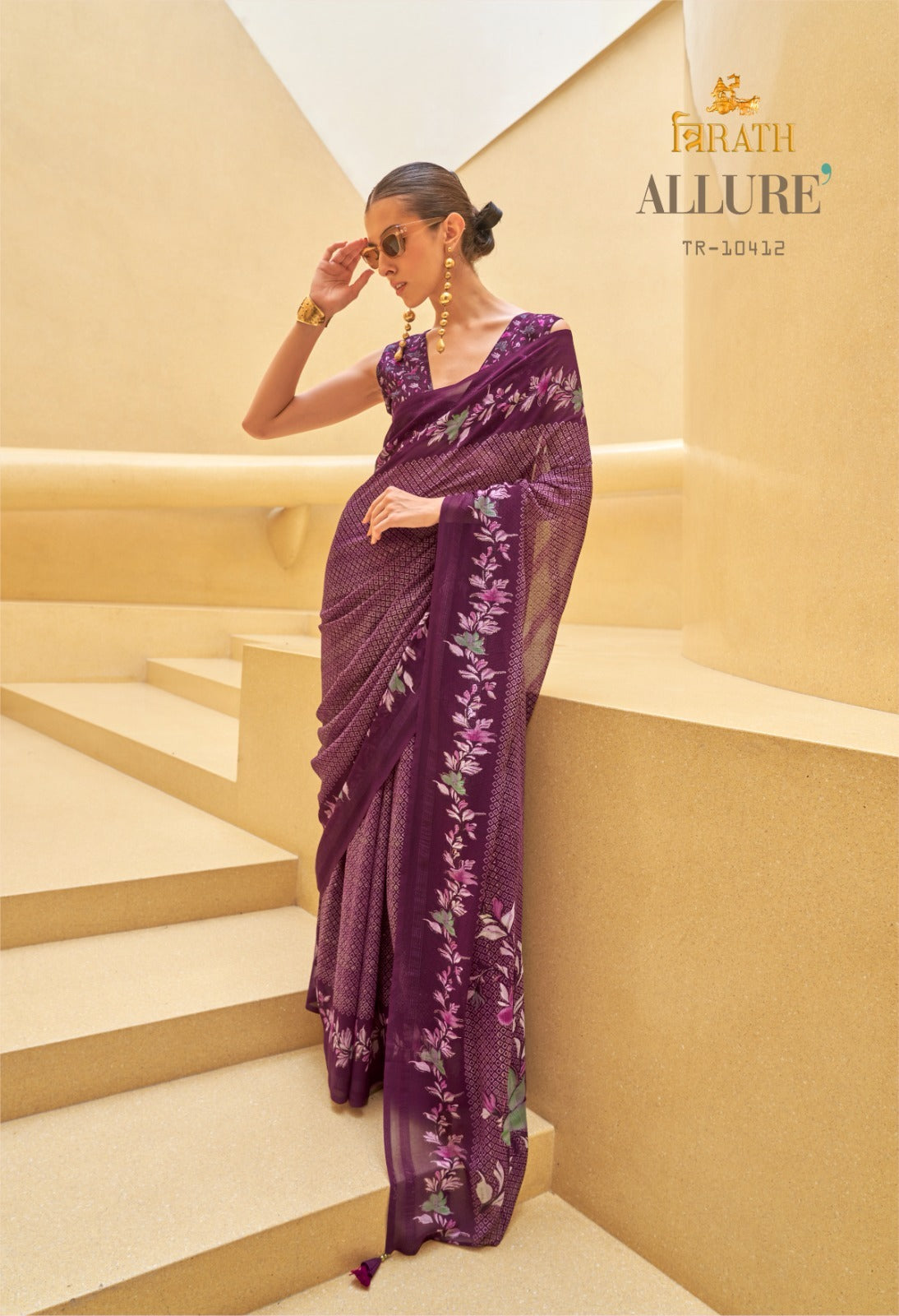 Allure Trirath Georgette Sarees Manufacturer Ahmedabad