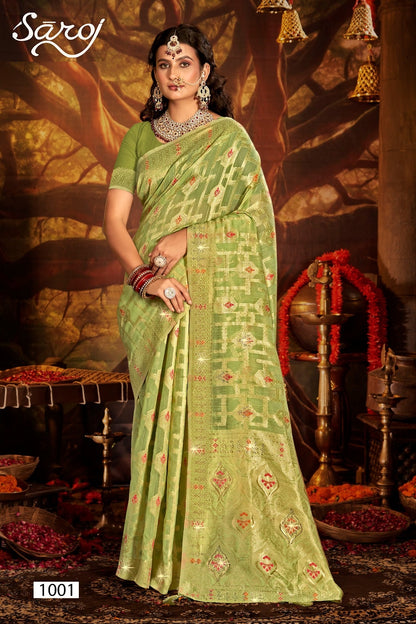 Almond Linen Saroski Vol 1 Saroj Linen Cotton Sarees Wholesaler India