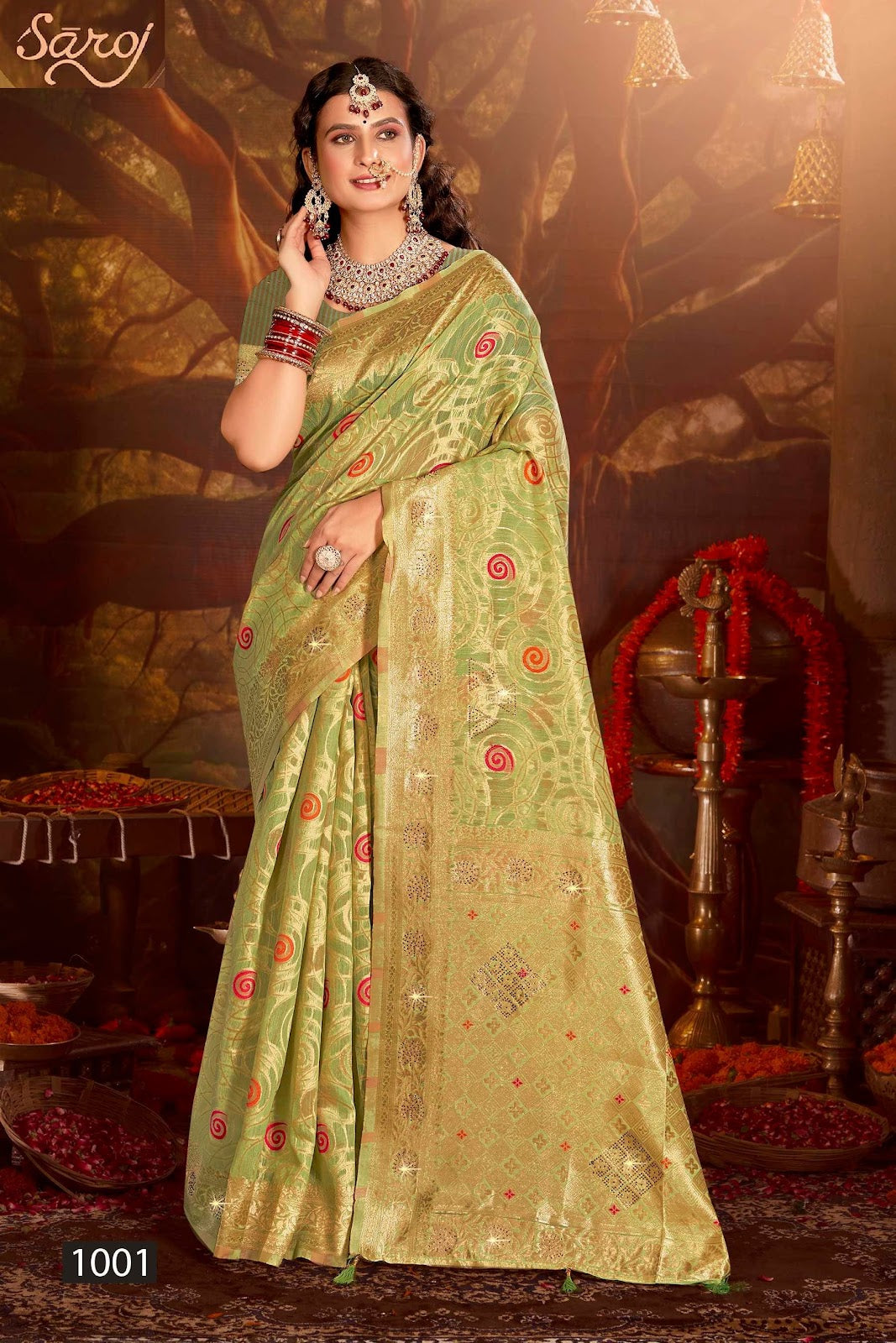 Almond Linen Saroski Vol 2 Saroj Linen Cotton Sarees Wholesaler India