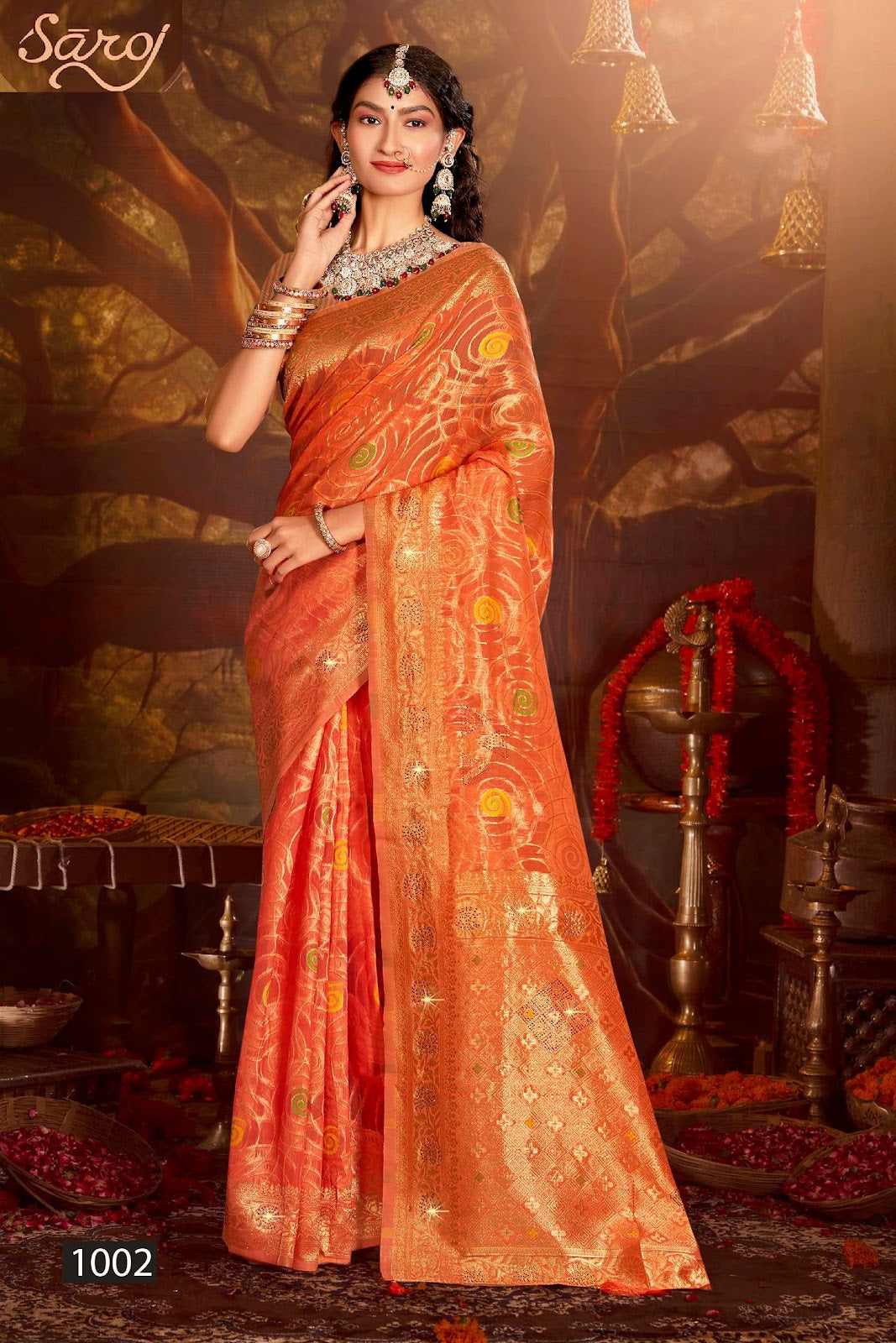 Almond Linen Saroski Vol 2 Saroj Linen Cotton Sarees Wholesaler India
