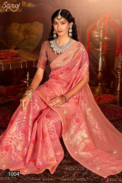 Almond Linen Saroski Vol 2 Saroj Linen Cotton Sarees Wholesaler India