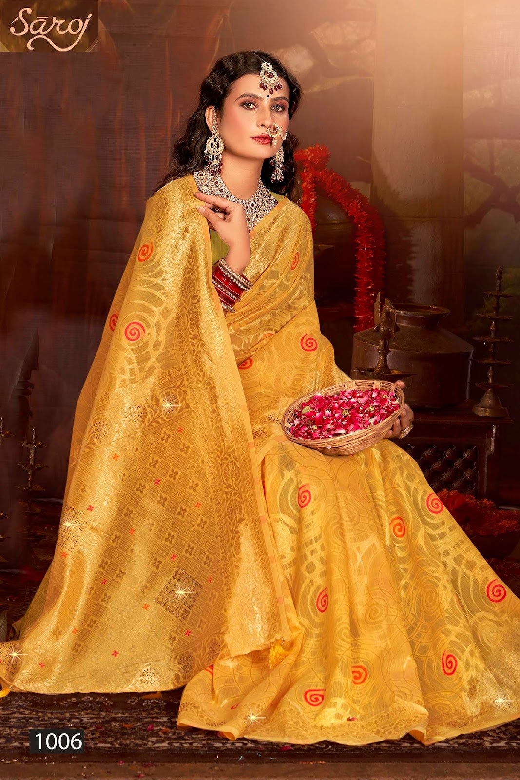 Almond Linen Saroski Vol 2 Saroj Linen Cotton Sarees Wholesaler India