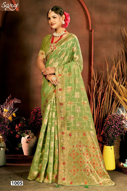 Almond Linen Saroski Vol 4 Saroj Linen Cotton Sarees Wholesaler India
