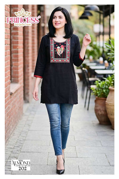Almond Vol 2 Princess Creation Dhabu Cotton Short Kurtis Manufacturer