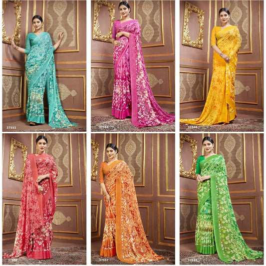 Almora Vol 4 Vallabhi Prints Georgette Sarees Supplier India