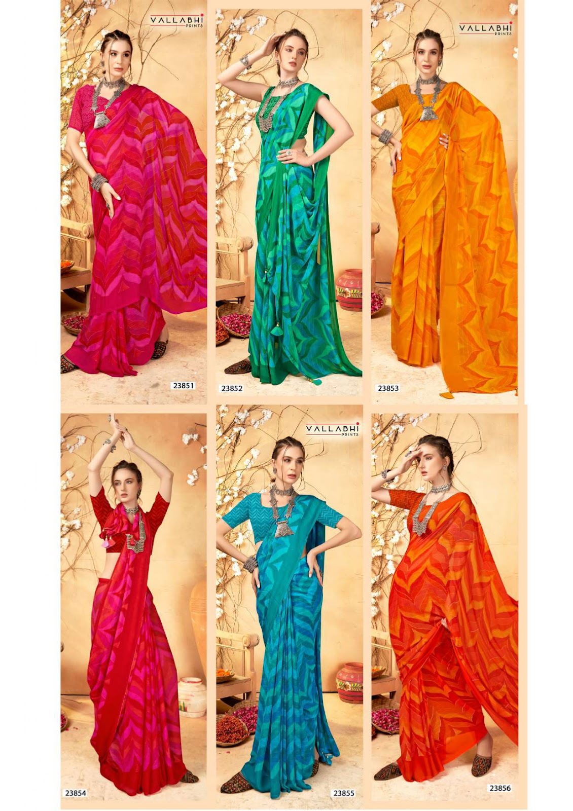 Almora Vol 9 Vallabhi Prints Georgette Sarees Supplier India