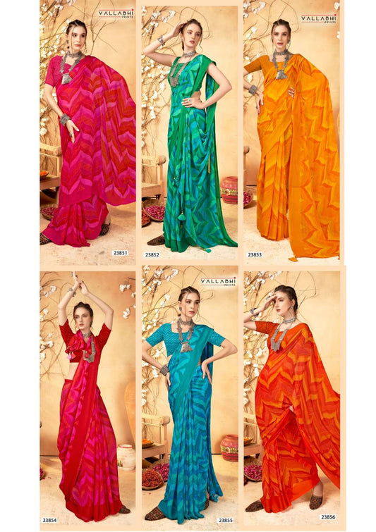 Almora Vol 9 Vallabhi Prints Georgette Sarees Supplier India