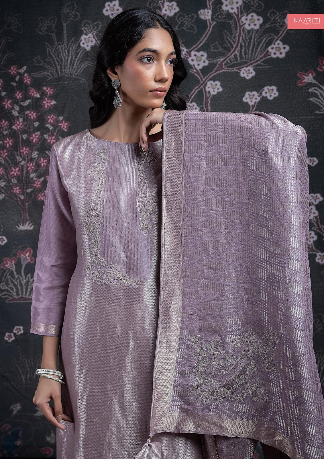 Alnoor Naariti Silk Pant Style Suits Wholesaler