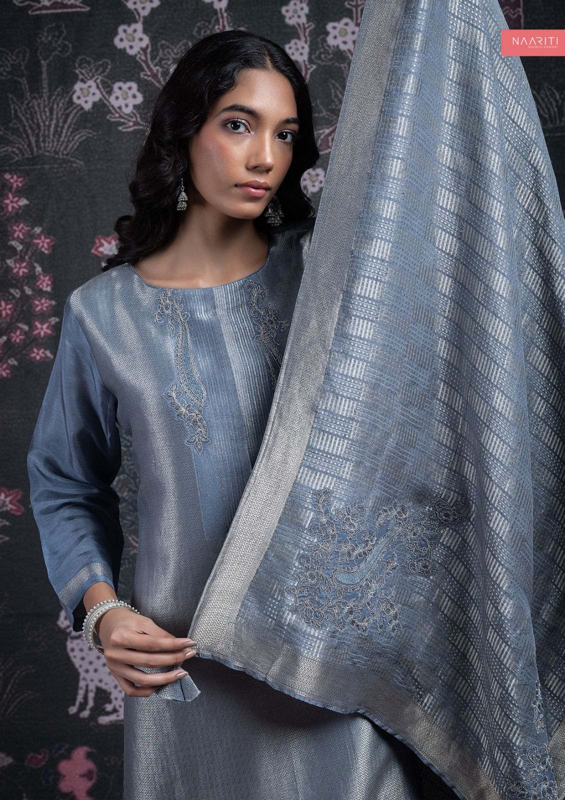 Alnoor Naariti Silk Pant Style Suits Wholesaler
