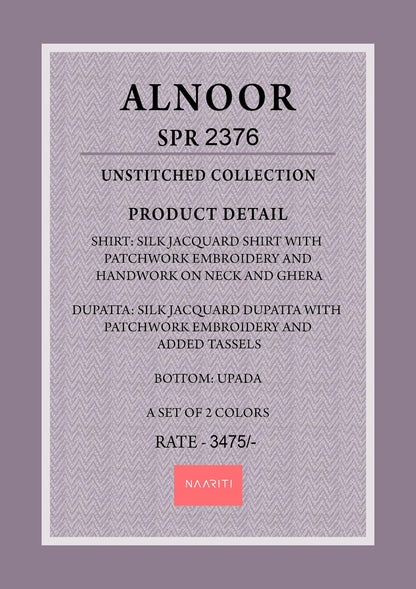 Alnoor Naariti Silk Pant Style Suits Wholesaler