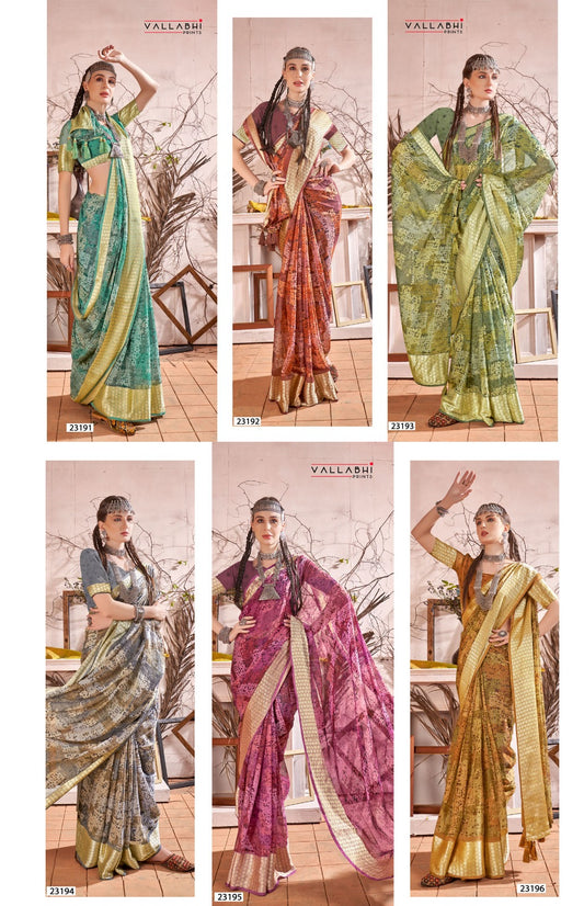 Alonica Vallabhi Prints Chiffon Sarees Supplier India