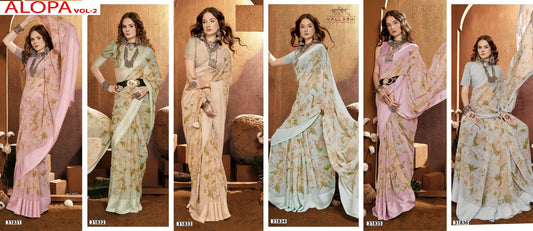 Alopa Vol 2 Vallabhi Prints Georgette Sarees Exporter India