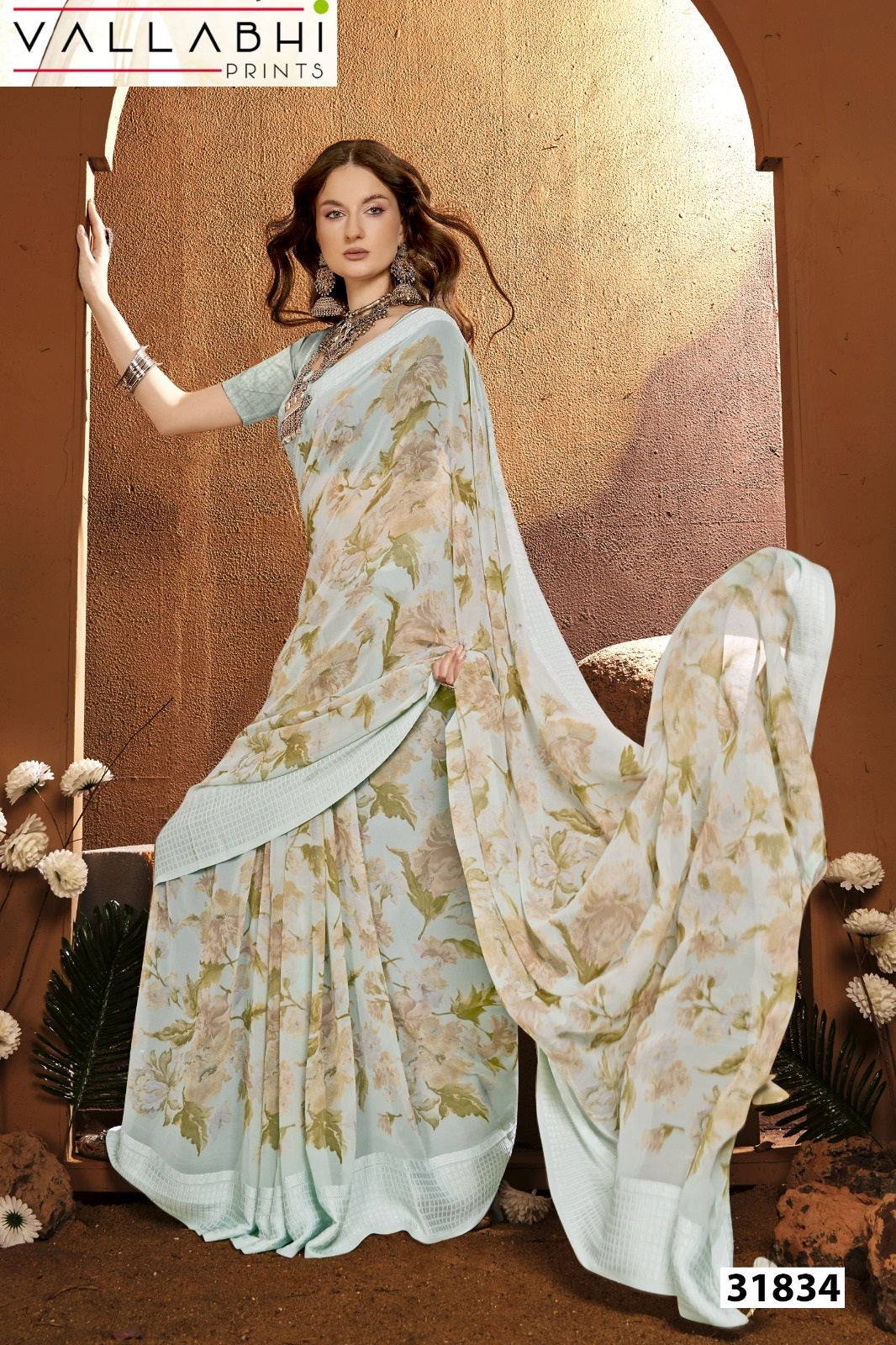 Alopa Vol 2 Vallabhi Prints Georgette Sarees Exporter India