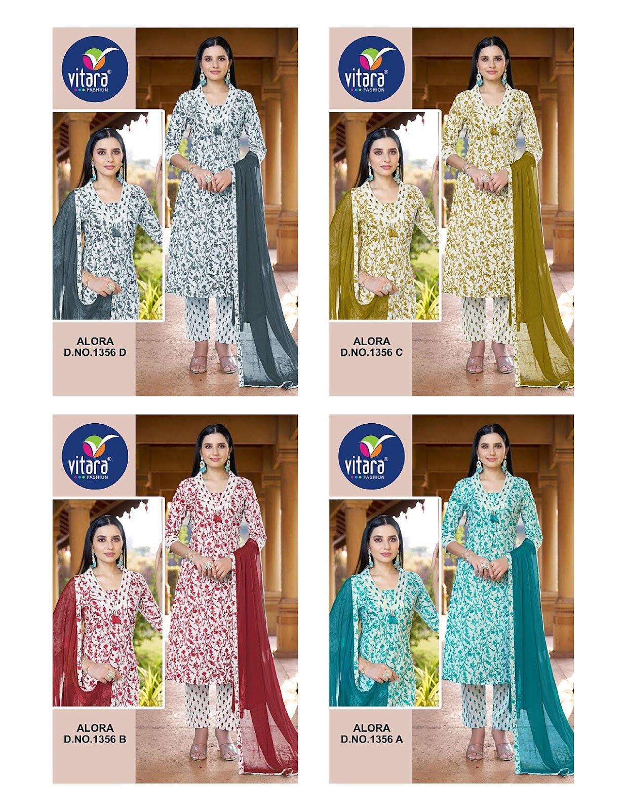 Alora 1356 Vitara Readymade Cotton Pant Suits Wholesale Price