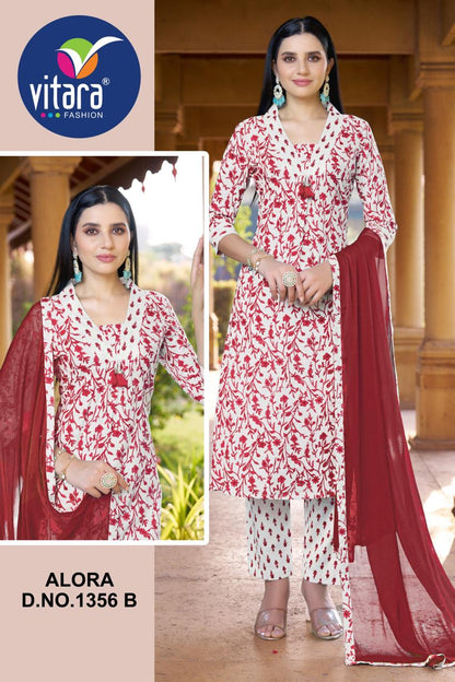 Alora 1356 Vitara Readymade Cotton Pant Suits Wholesale Price