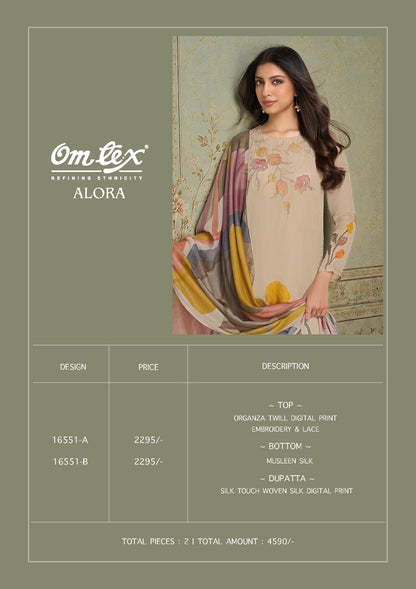 Alora Omtex Organza Pant Style Suits Wholesaler Ahmedabad