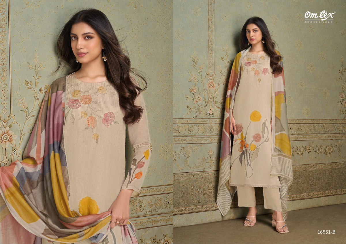 Alora Omtex Organza Pant Style Suits Wholesaler Ahmedabad