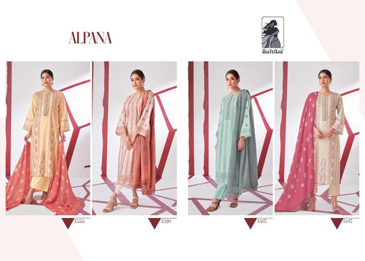 Alpana Sahiba Cotton Lawn Pant Style Suits Manufacturer Gujarat