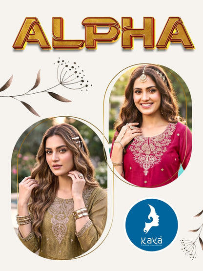 Alpha Kaya Satin Silk Readymade Plazzo Style Suits Wholesaler