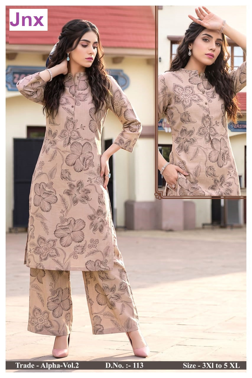 Alpha Vol 2 Jnx Vertican Kurti Plazzo Set Wholesaler Ahmedabad