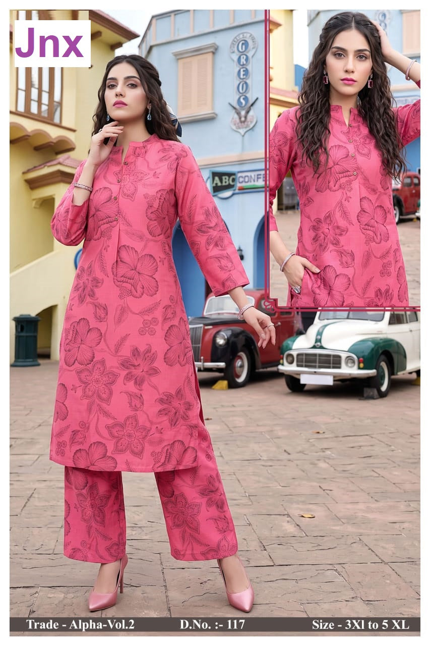 Alpha Vol 2 Jnx Vertican Kurti Plazzo Set Wholesaler Ahmedabad