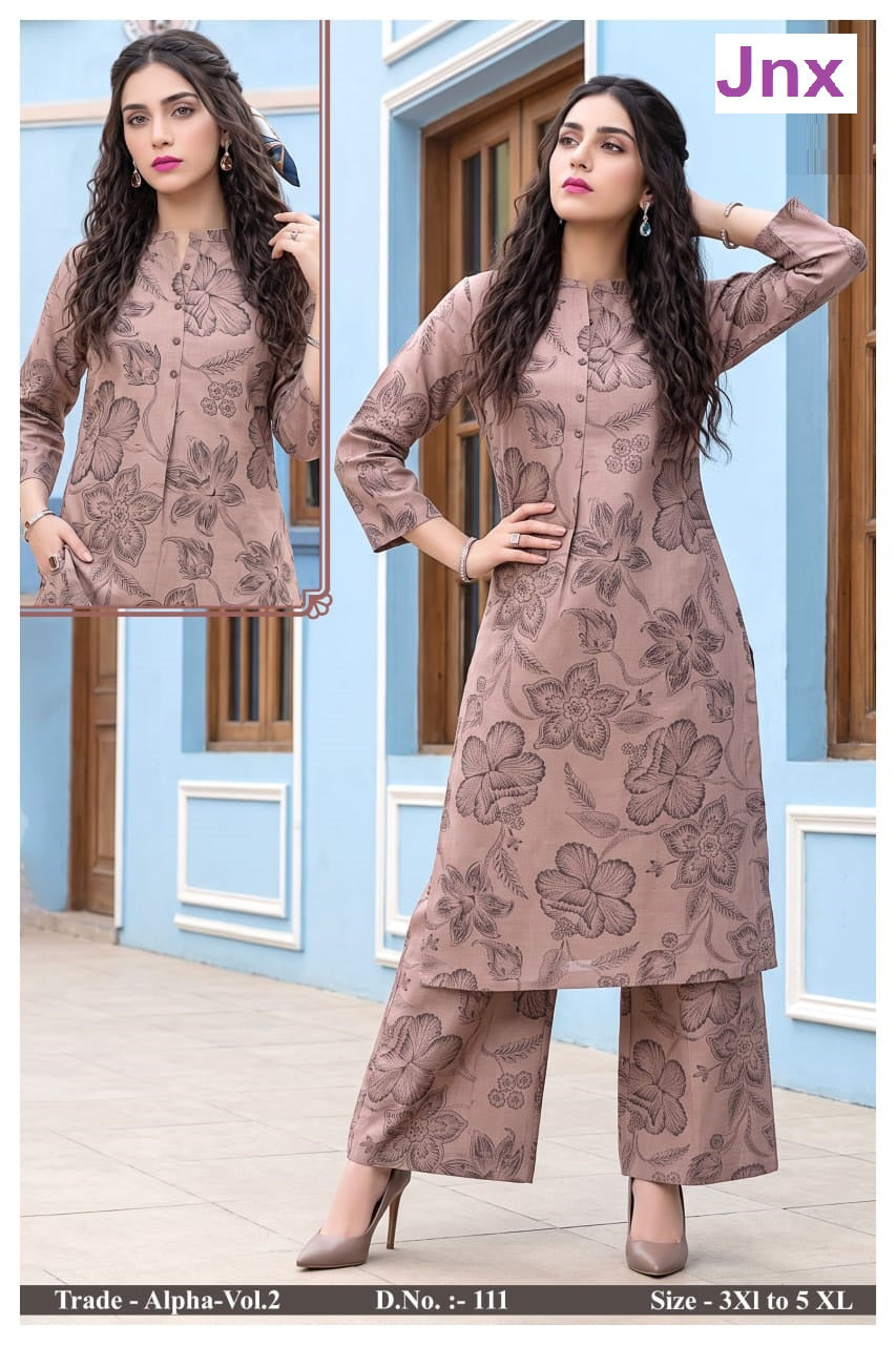 Alpha Vol 2 Jnx Vertican Kurti Plazzo Set Wholesaler Ahmedabad