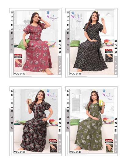 Alpine 010525 Diamond Queen Night Gowns Wholesaler Ahmedabad