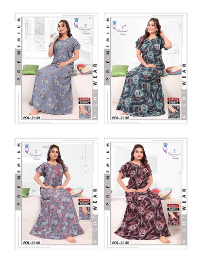 Alpine 010525 Diamond Queen Night Gowns Wholesaler Ahmedabad
