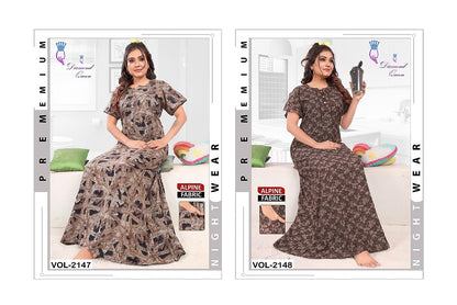 Alpine 010525 Diamond Queen Night Gowns Wholesaler Ahmedabad