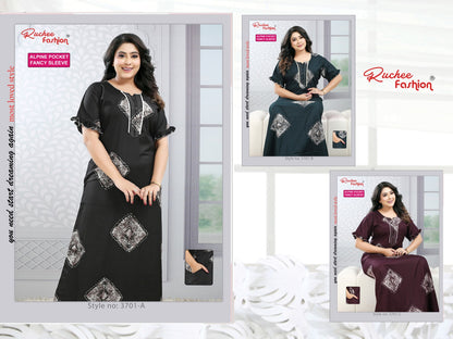 Alpine 0105 Ruchee Fashion Night Gowns Manufacturer India