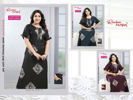 Alpine 0105 Ruchee Fashion Night Gowns Manufacturer India