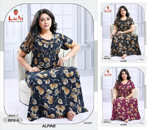 Alpine 010626 Lichi Night Gowns Supplier India