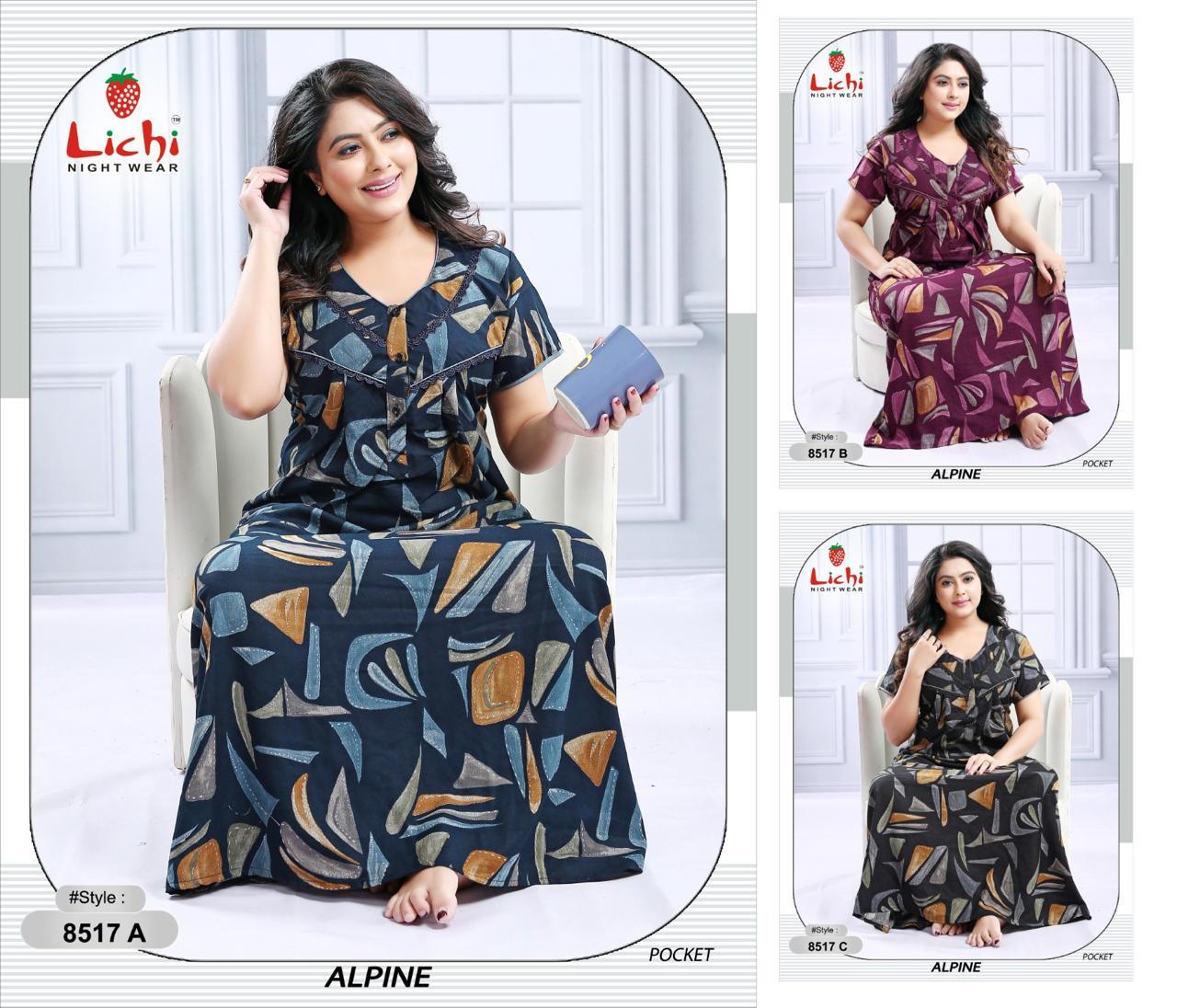 Alpine 010626 Lichi Night Gowns Supplier India