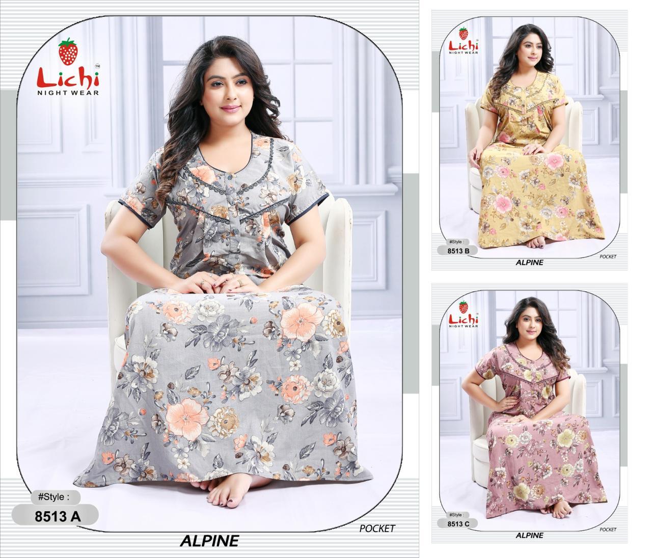 Alpine 010626 Lichi Night Gowns Supplier India