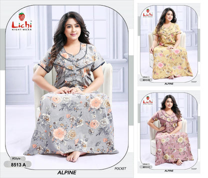 Alpine 010626 Lichi Night Gowns Supplier India