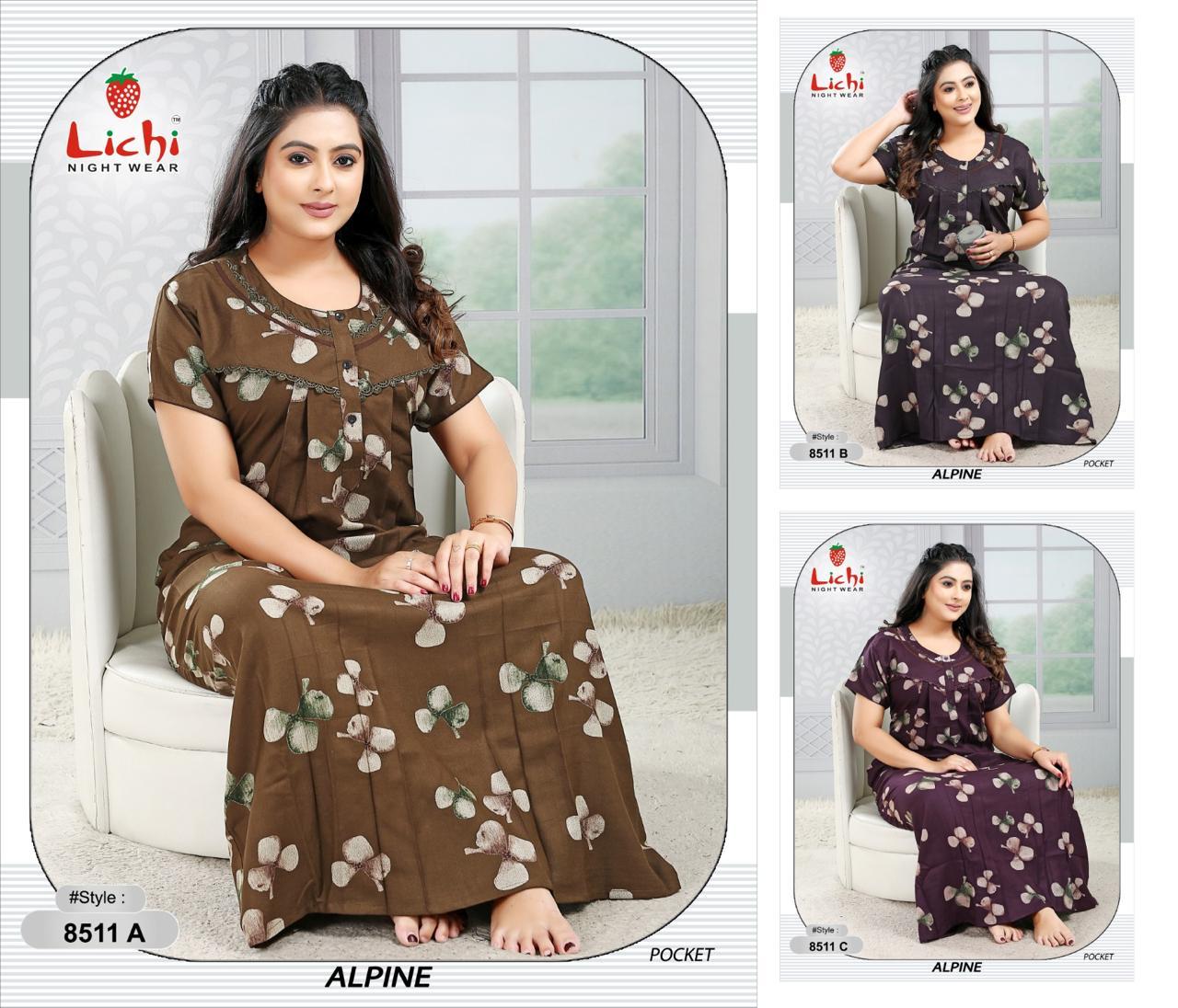 Alpine 010626 Lichi Night Gowns Supplier India
