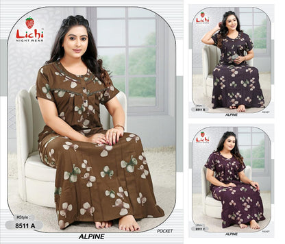 Alpine 010626 Lichi Night Gowns Supplier India