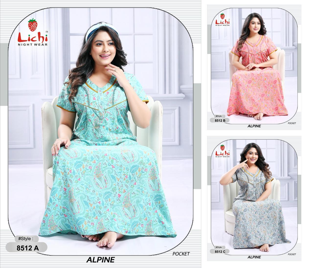 Alpine 010626 Lichi Night Gowns Supplier India