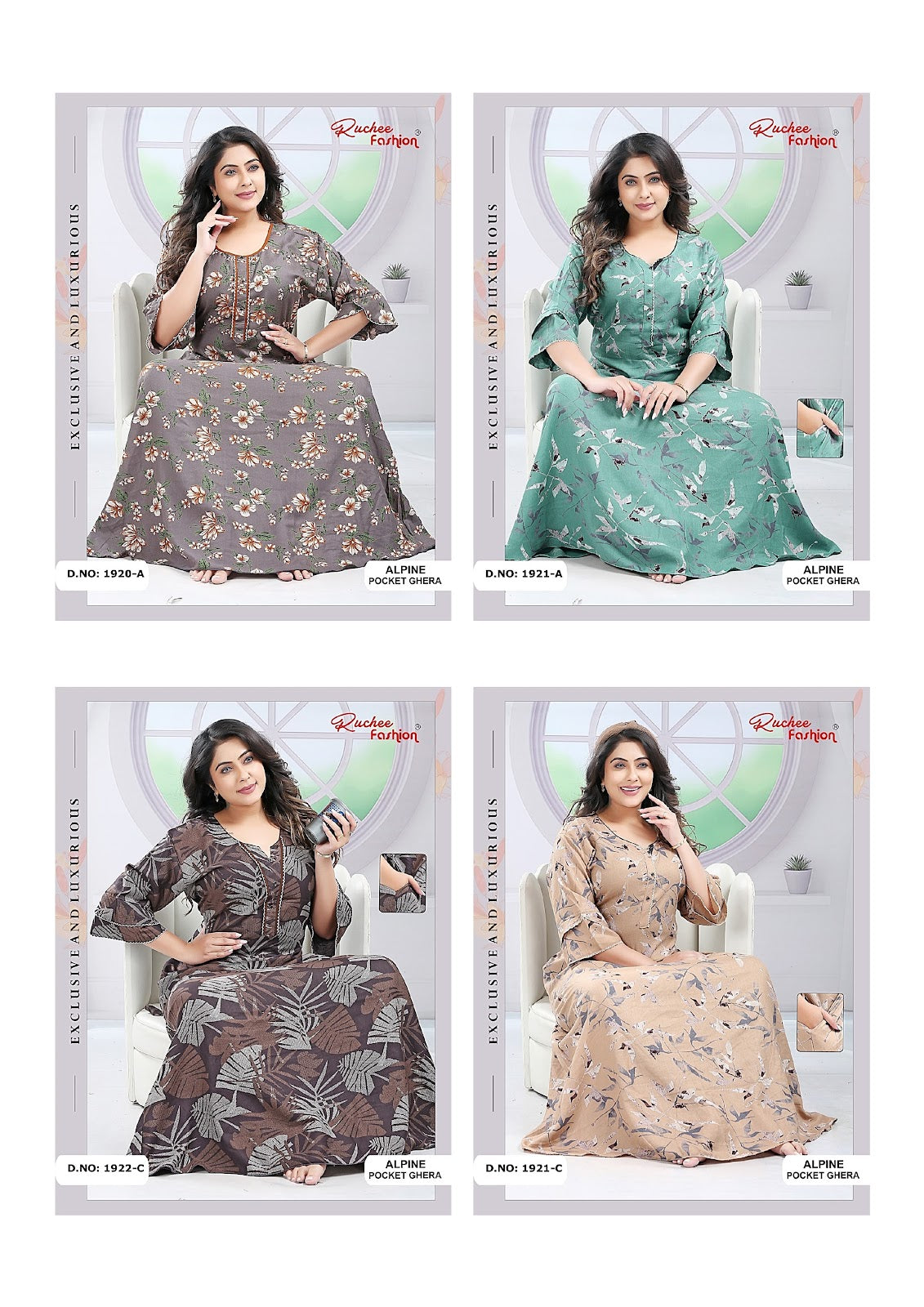 Alpine 011125 Ruchee Fashion Alpine Night Gowns Wholesaler Ahmedabad