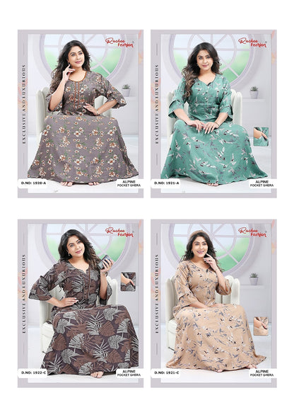 Alpine 011125 Ruchee Fashion Alpine Night Gowns Wholesaler Ahmedabad
