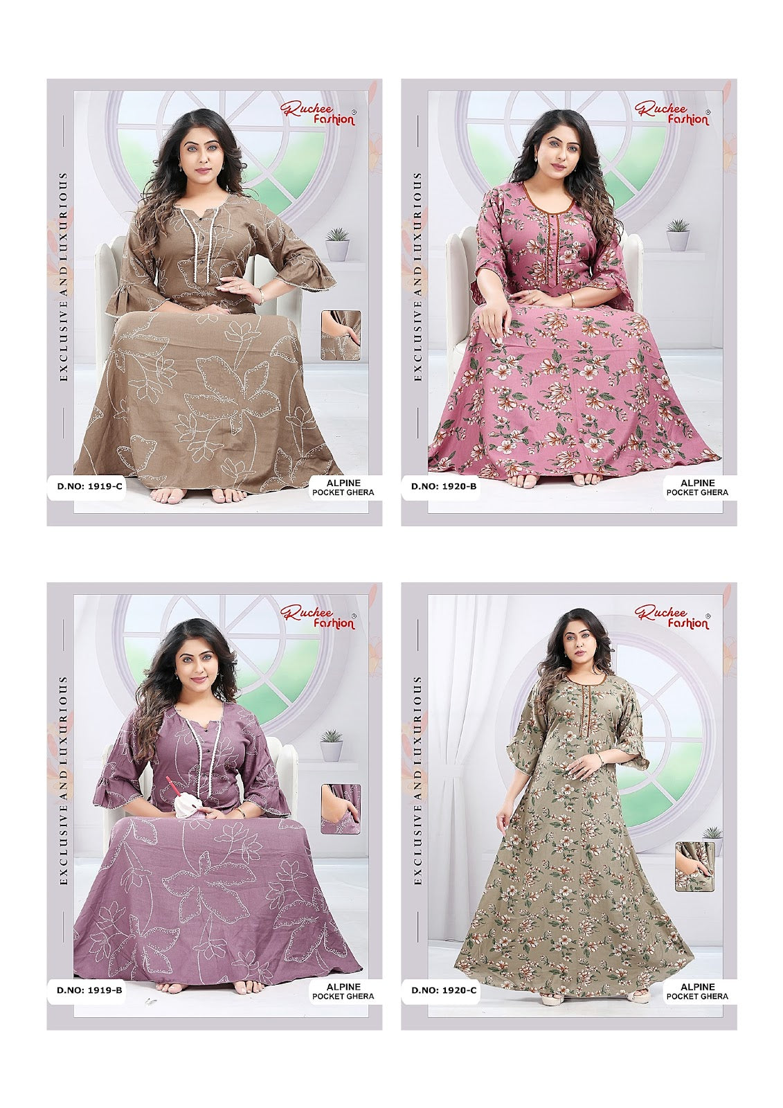 Alpine 011125 Ruchee Fashion Alpine Night Gowns Wholesaler Ahmedabad