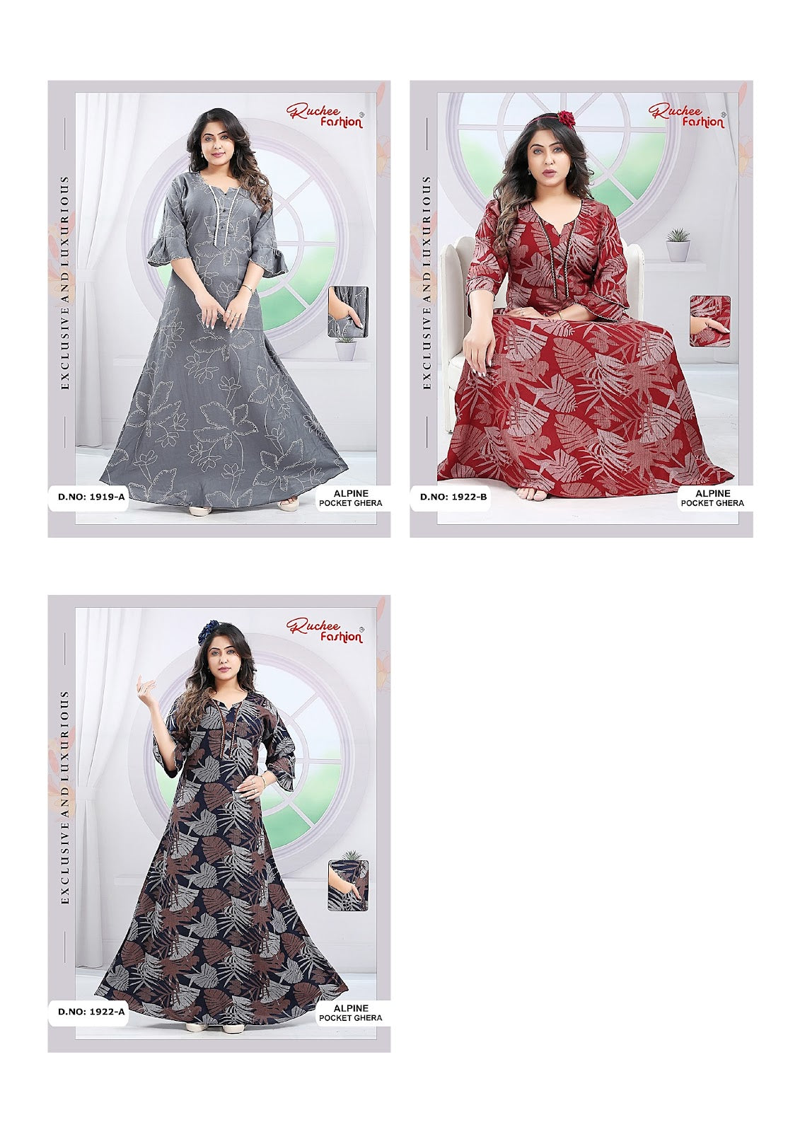 Alpine 011125 Ruchee Fashion Alpine Night Gowns Wholesaler Ahmedabad
