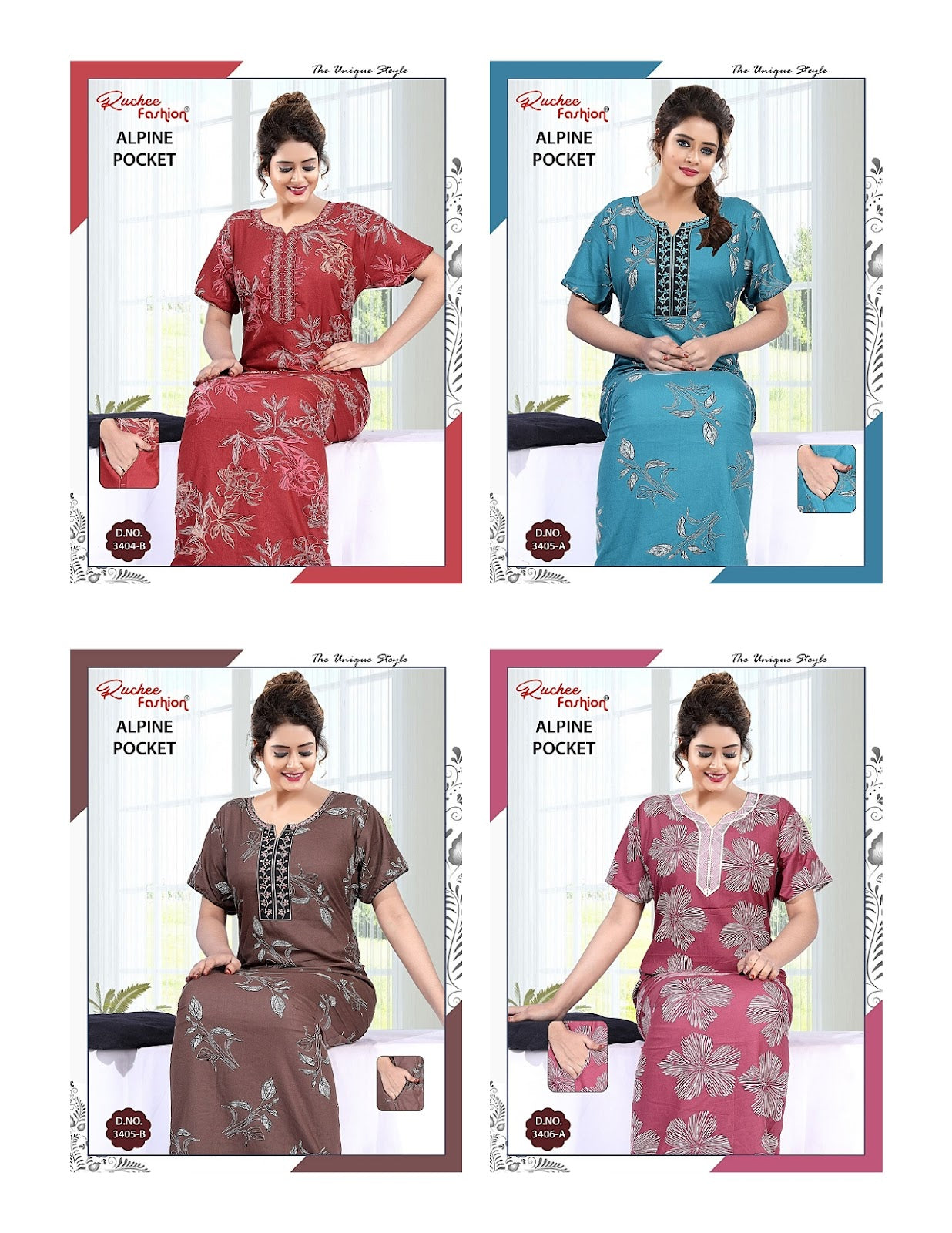 Alpine 050725 Ruchee Fashion Night Gowns Wholesale Price