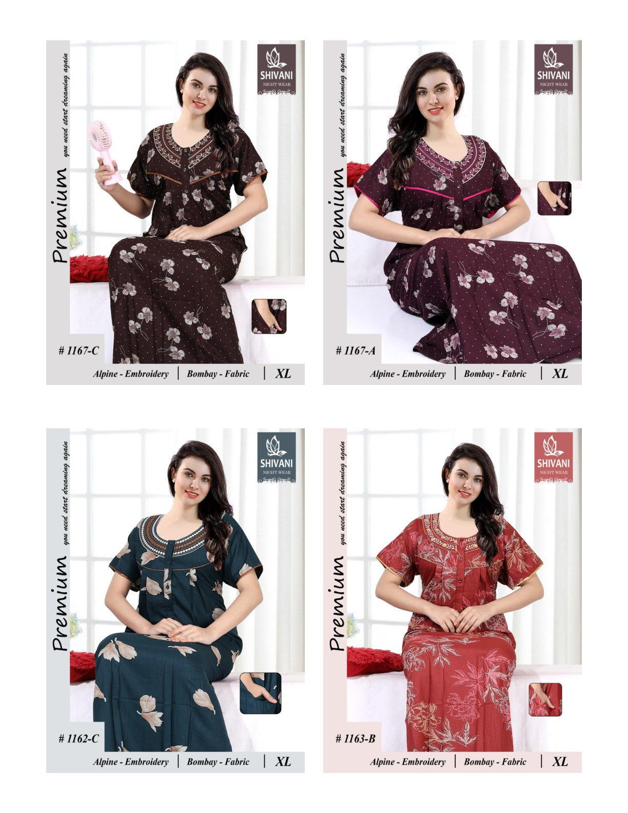 Alpine 0611 Shivani Bombay Night Gowns Supplier India