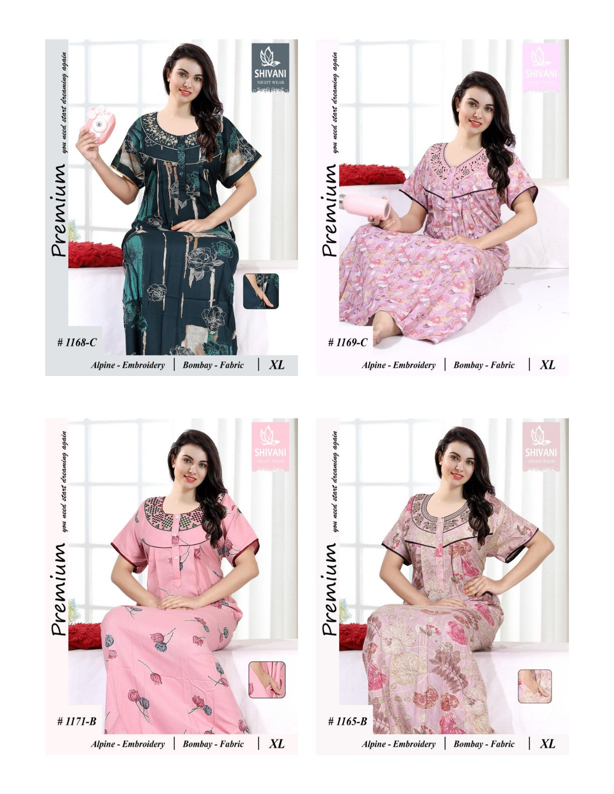 Alpine 0611 Shivani Bombay Night Gowns Supplier India