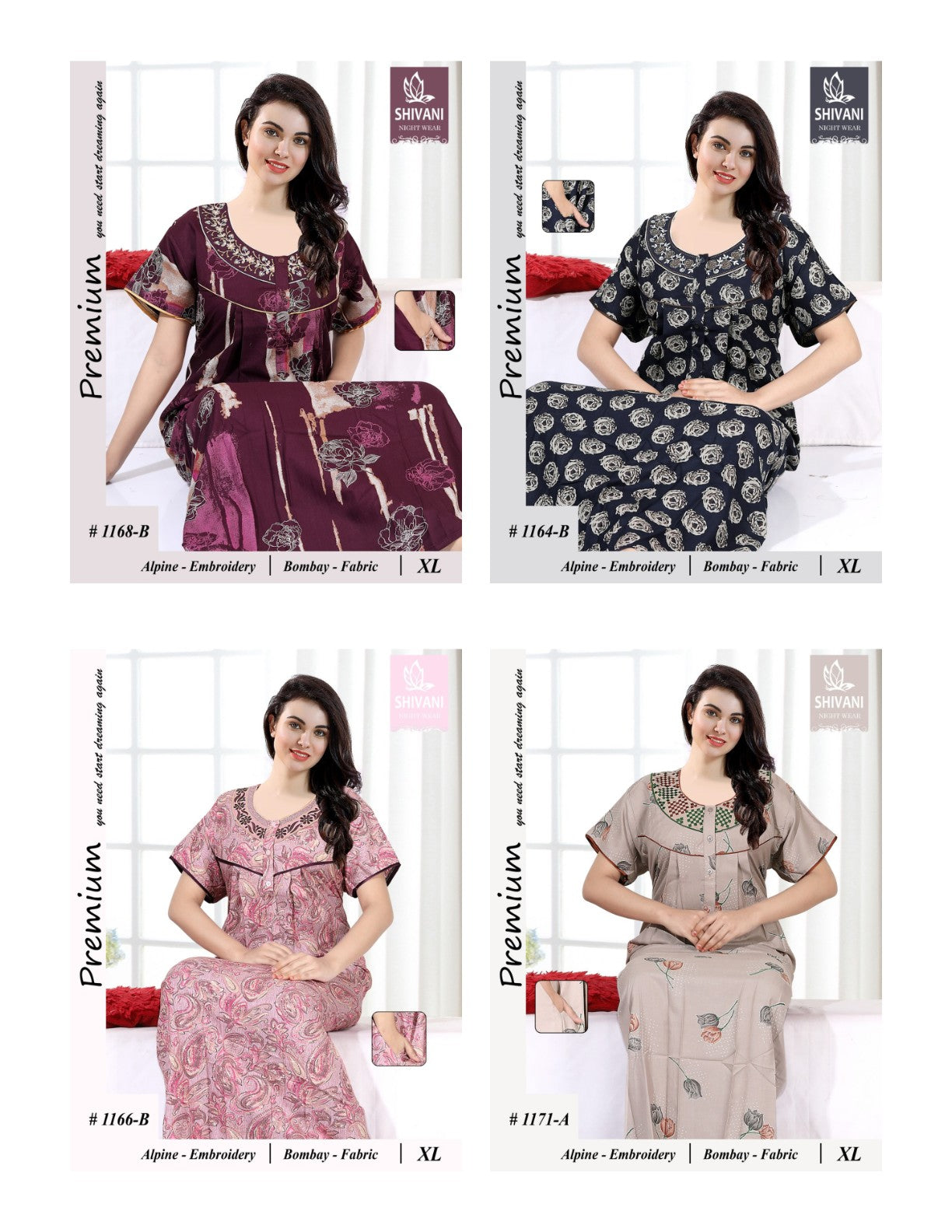 Alpine 0611 Shivani Bombay Night Gowns Supplier India