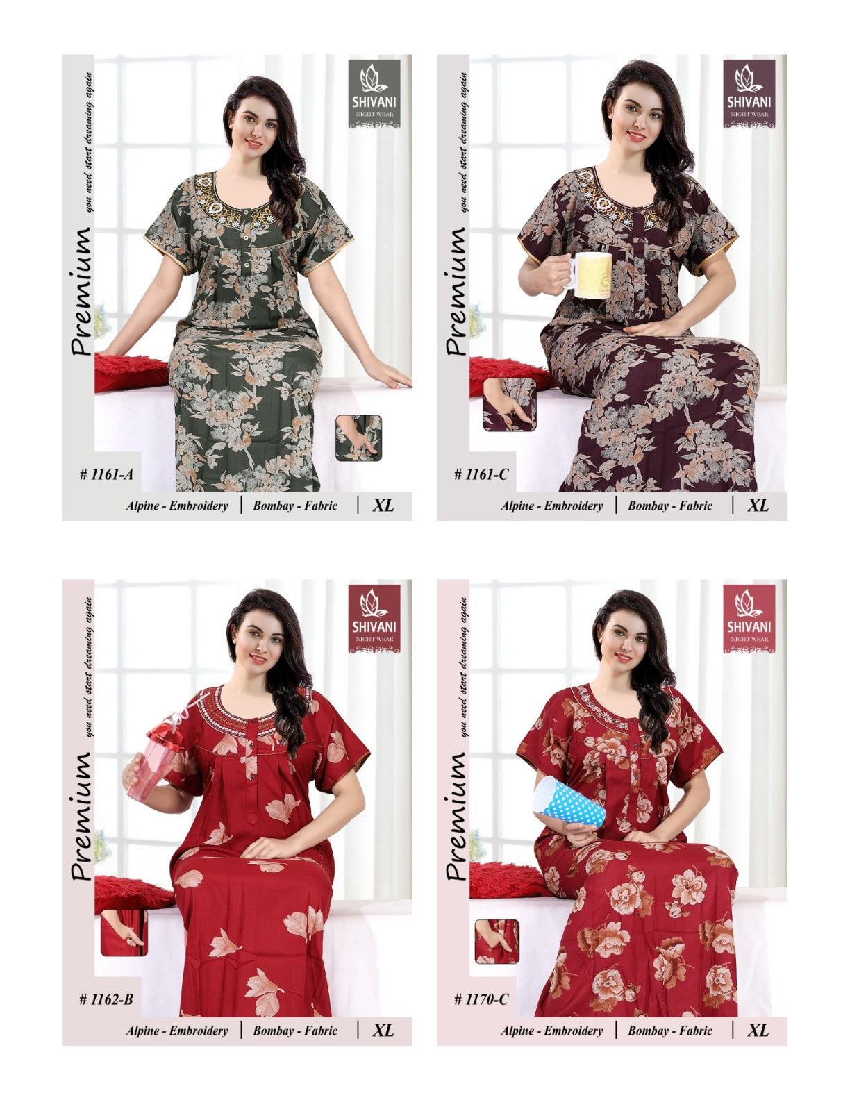 Alpine 0611 Shivani Bombay Night Gowns Supplier India